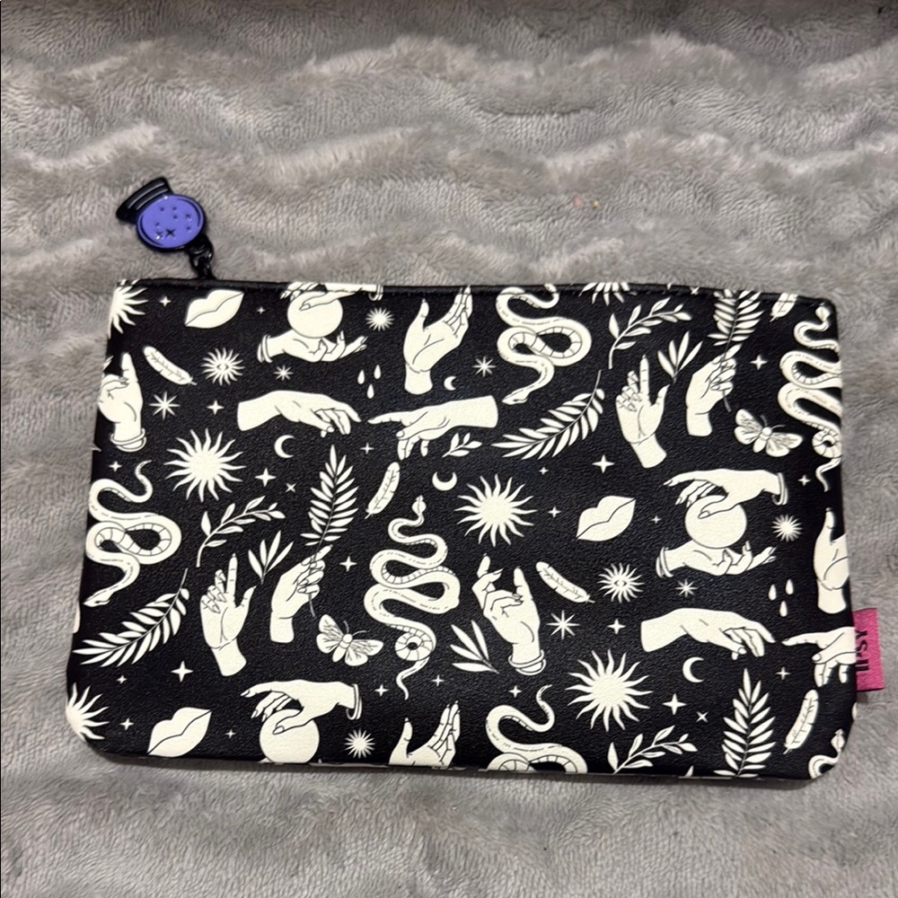 Black and Cream Patterned Ipsy bag